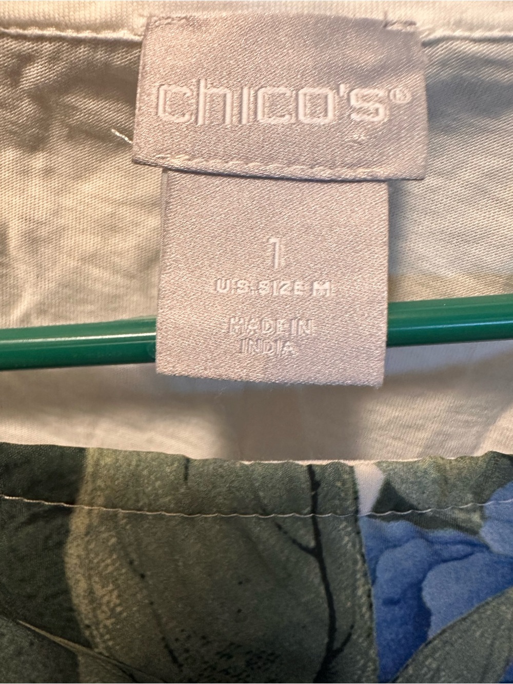 Chico's Blue and Green Floral Blouse
